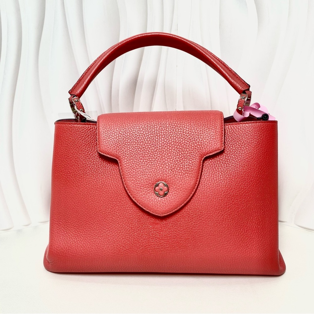 Louis Vuitton Capucines MM Taurillon Handbag Women Red
